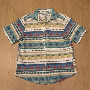 Vintage Cottage Core Fruit Embroidered Button Up